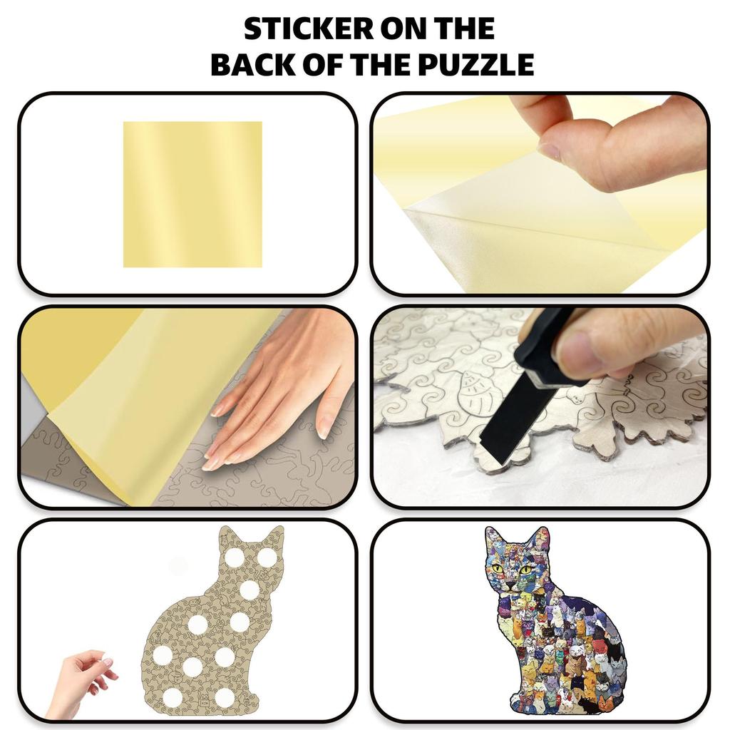 Cat Jigsaw Puzzle: Wooden Irregular Shapes with Piggy Bank Function