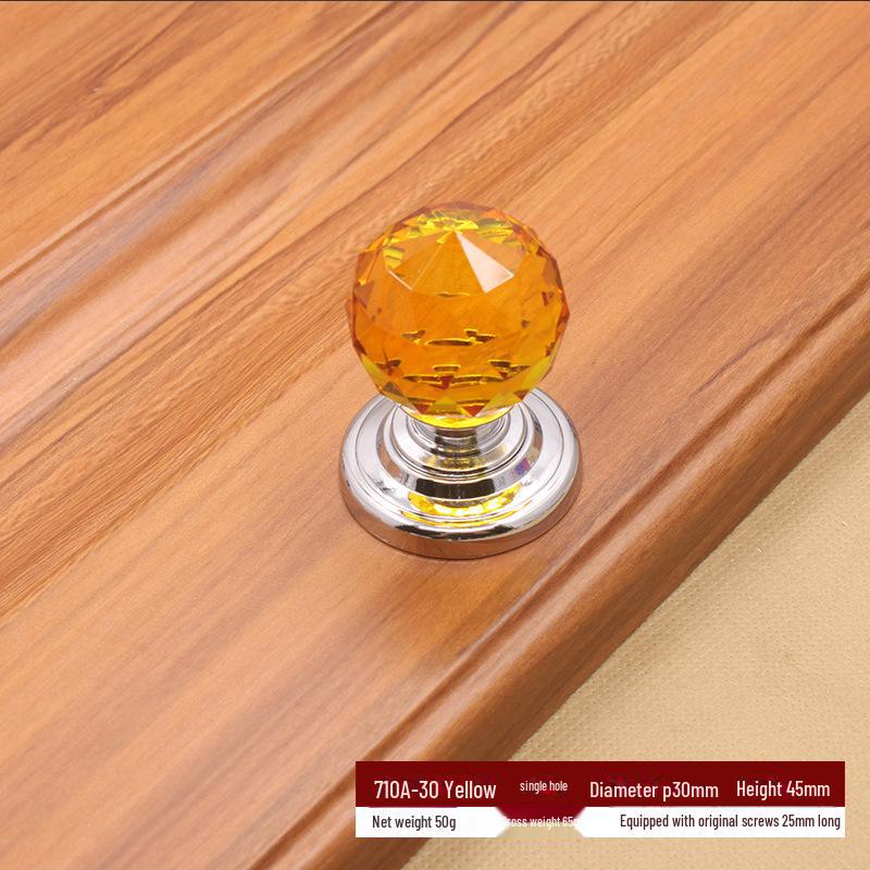 

Ручка для дверцы шкафа из хрустального стекла - одно отверстие, сферическая, ромбовидная, 30 мм