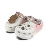 Crocs Crush Clog EVA Meow Flip Flops Decorative Buckle Hand Painted Graffiti Casual Fashion Versatile Hole Shoes Unisex White