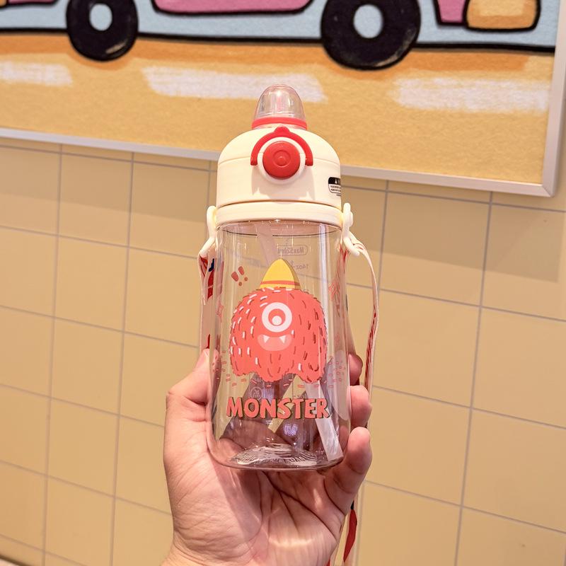 

Tirtan Children s Cartoon Straw Cup - Portable Bounce Lid Plastic Water Bottle for Cute Students, Outdoor Sports, On-the-Go 520ml розовый