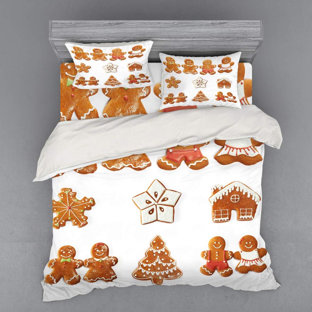 Biscuit Duvet Cover Sets For Kids Boys Girls Queen King Lightweight Quilt Covers Food Theme Bedding Set Room Decor No Comforter