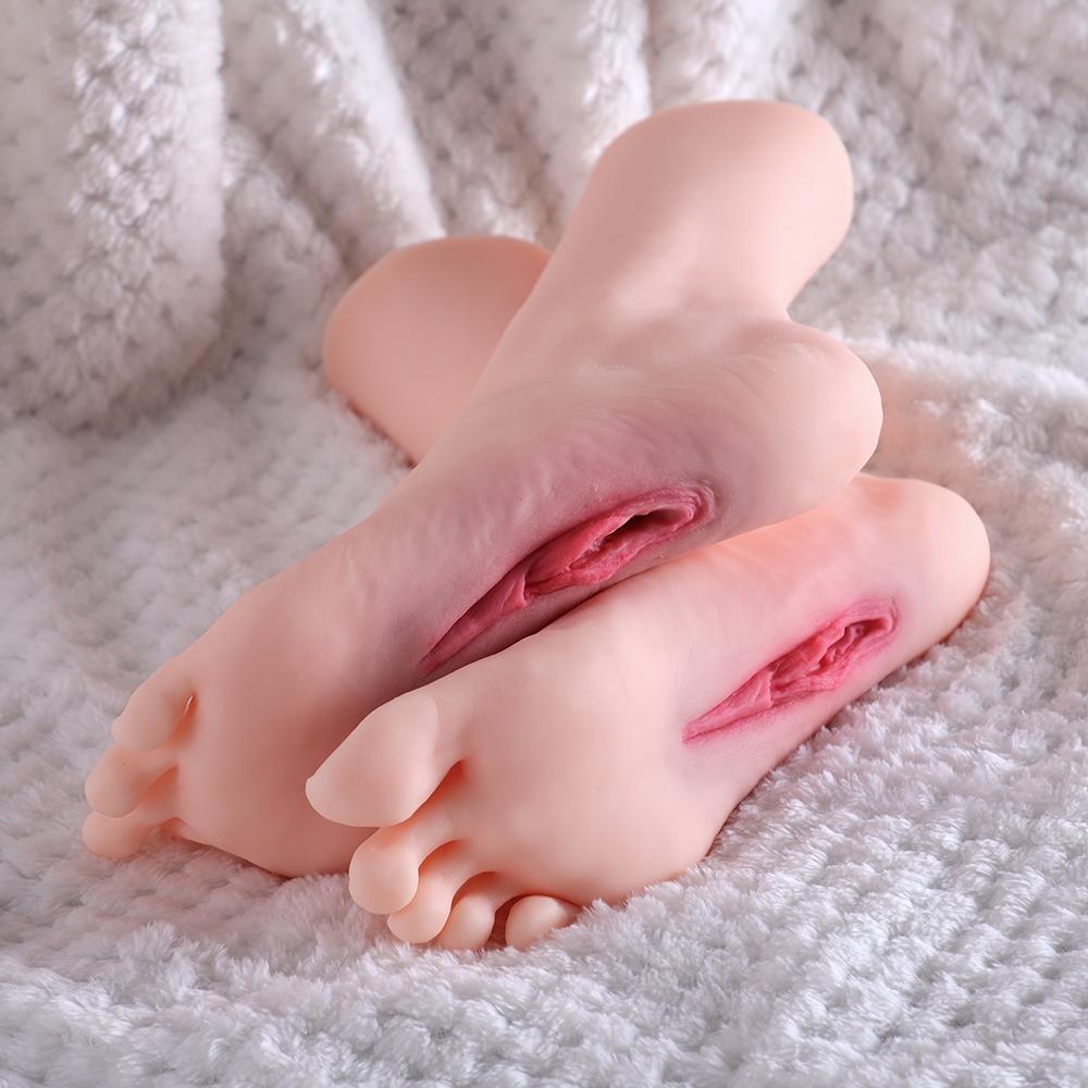 Male Masturbators Cup, Realistic Fetish Foot with Torso and Vaginal, Female Mannequin Foot Male Masturbation Stroker for Man a Pair