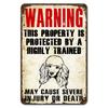 Warning This Property Is Protect By Labradoodle Dog Tin Sign Vintage Farm Decor Art Pet Lover Tin Metal Sign