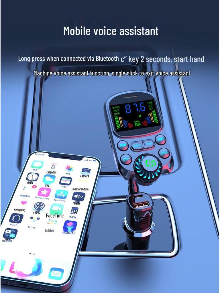 Bluetooth FM Transmitter Auto MP3 Player mit Dual USB Autoladegerät