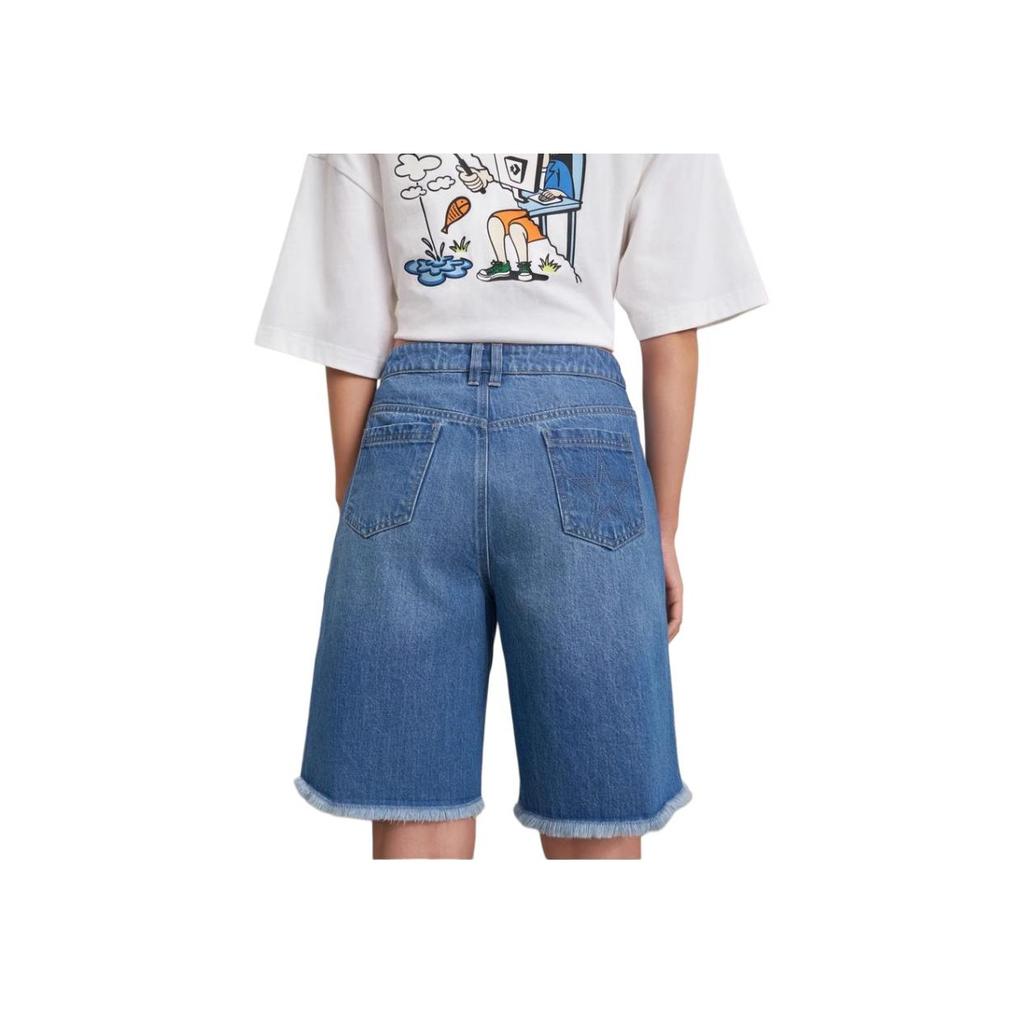 New Converse Denim Shorts Women's Blue 10027228-A01