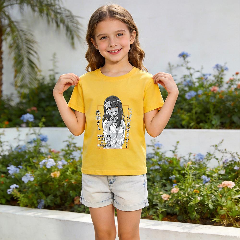 Dont Toy with Me Miss Nagatoro Anime Print T Shirt for Kids Boys Girls Casual Cotton Tee Top Summer Children Clothes