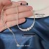 S925 Sterling Silver Simple Luxury Necklace with Natural Freshwater Pearl Smile Clavicle Chain