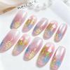 Dreamy Cherry Blossom Gradient Nail Tips: Hand-Painted Removable Girly Nail Art Stickers
