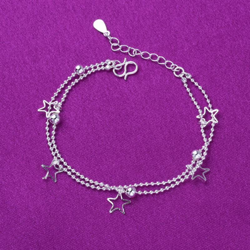 Popular Korean Fashion Double-Layer Star Bracelet Anklet for Women - Daily Jewelry