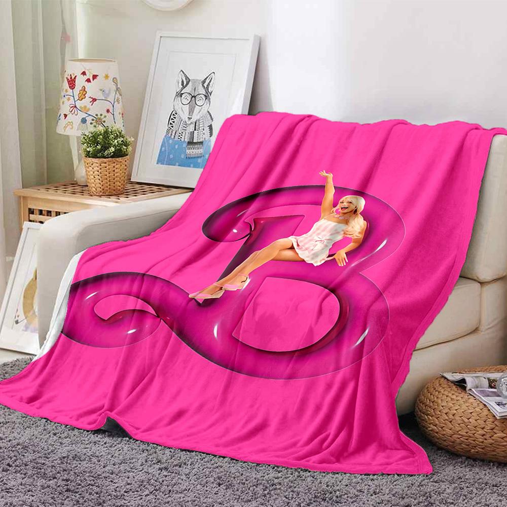 

1pc pink girl Flannel Blanket Soft Warm Throw for Home, Office, Travel, All-Season Cozy Bedding GiftL1199 80cmx120cm(31inx47in)