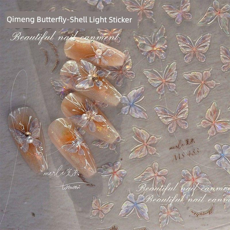 

Цепочка с позолотой Звезда Луна Нишевый стиль Яркий кристалл Наклейка для ногтей [Qimeng Butterfly] Shell Light Sticker