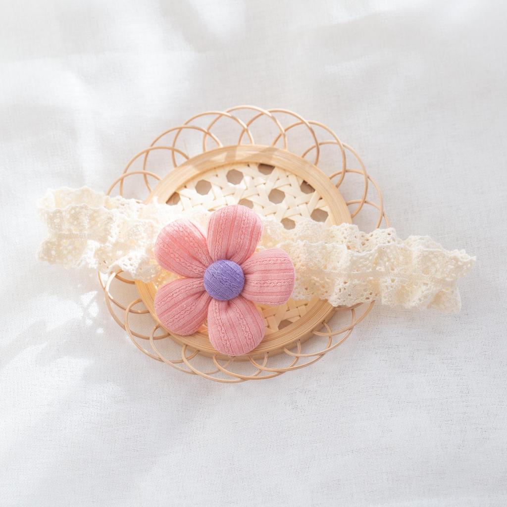 0-3 Yr Baby Headband: Gentle Fit, Flower Design for 100-Day & 1st Birthday Celebrations