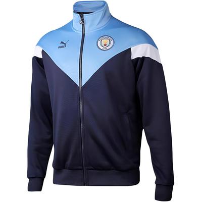 Mcfc Logo Muster Bequeme Warme Winddichte Wasserdichte Stehkragen Colorblock Jacke Herren Jacke Hellblau 756664-25