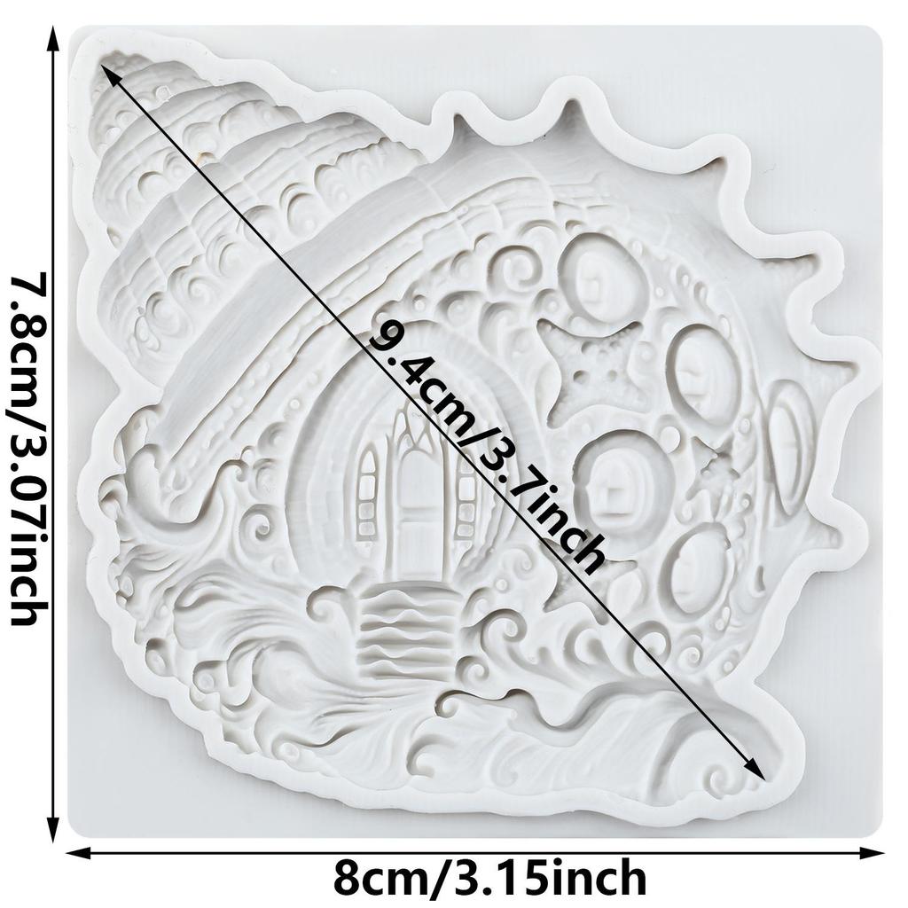 Conch House Silicone Mold Conch Fondant Molds Cake Decorating Tools Cupcake Topper Candy Resin Clay Chocolate Gumpaste Mold