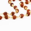 Rudraksha Mala with Brass Caps & Shiva Trishul | Natural Rudraksha Beads Necklace | Hindu Prayer Jewelry | Healing Mala | Unique Religious Gift