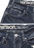 Vanson Crossbone Skull Fire Vollständig verwaschene Jeans, & Muster, Bestickt, Hose, SP-B-26 (Größe 32, Indigo)