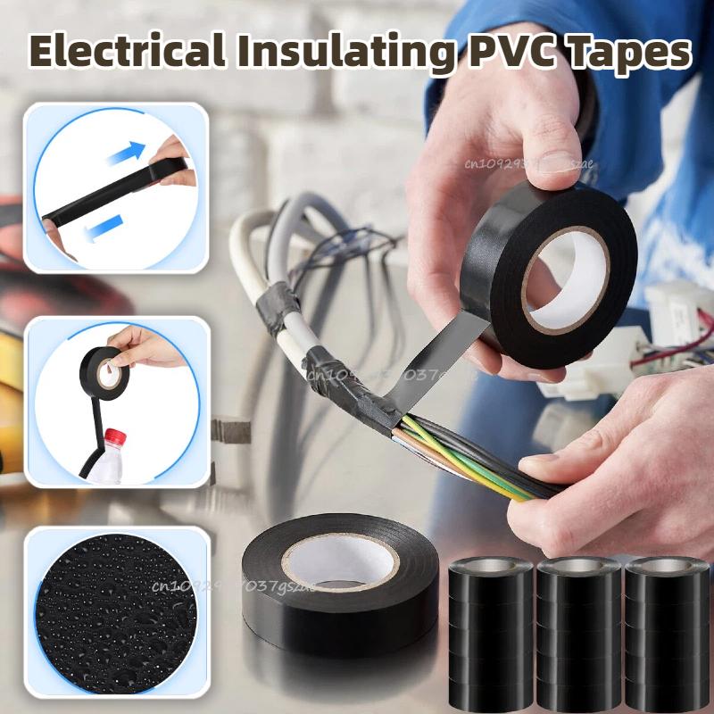 High-Temperature Resistant Electrical Tape Black Electrical Tape Durable Soft Insulating Adhesive Electrical Tape
