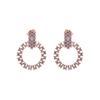 Earrings - LUXENTER - Huang - Amethyst Zirconia - 18k Yellow Gold - Purple