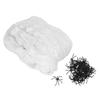Halloween Spider Web Decoration - AIMOONSA - 40 Fake Spiders - Stretchy - Hand-knotted - White