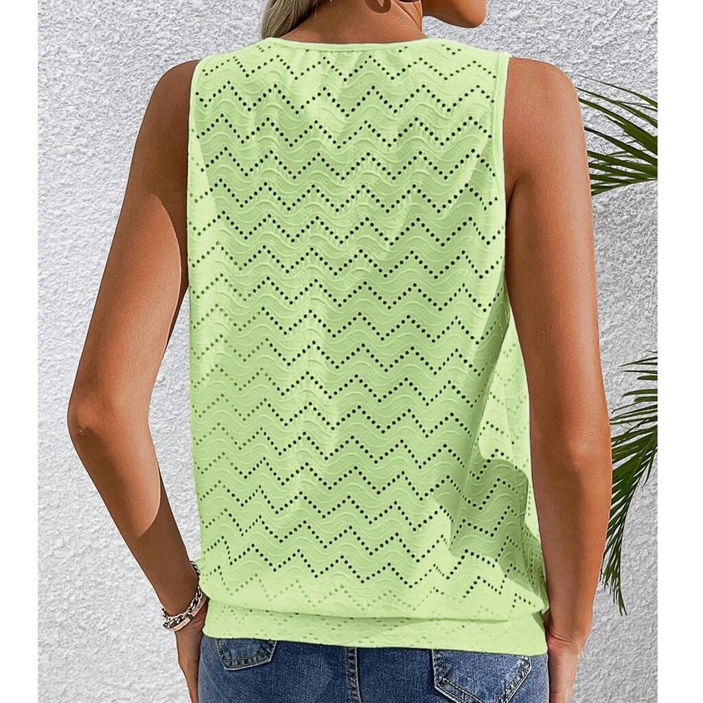 Women's Loose Casual Round Neck Vest Sleeveless Top With T-Shirt Top T-Shirt Top