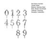 10 Pcs Reusable Birthday Number Candle Holder Set Stainless Steel 09 Numbered Candle Stand for Birthday Party Cake Accessories