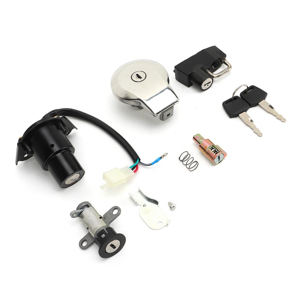 Motorcycle Ignition Switch Lock Set Fuel Gas Tank Helmet Trunk Lock with Keys for Virago XV125 XV250 XV535