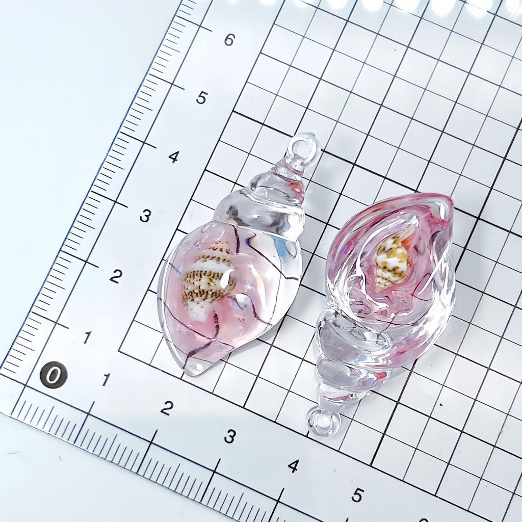 DW91 5pcs Transparent Luminous Acrylic Conch Charms Colorful Pendant DIY Jewelry Making Necklace Earrings Keychain Accessories