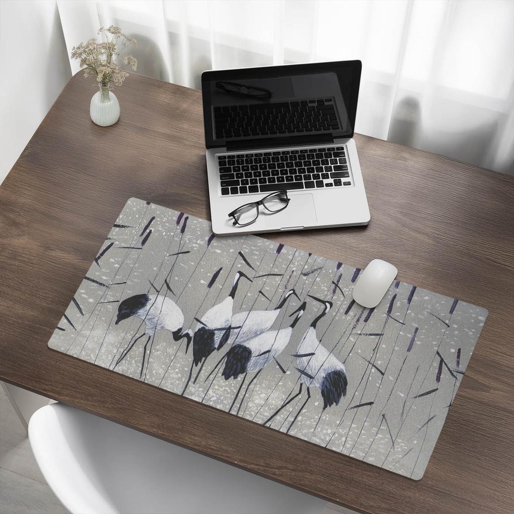 Gaming Mouse and Keyboard Pad Cranes in Reeds 90x45 cm