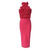 Bandage dress sexy fashion neck halter three-dimensional flower women's sleeveless dress Africa