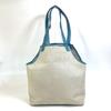 Hermes Shoulder Bag Jardine PM Tote Bag ToileH / Taurillon Clemence Blue/natural