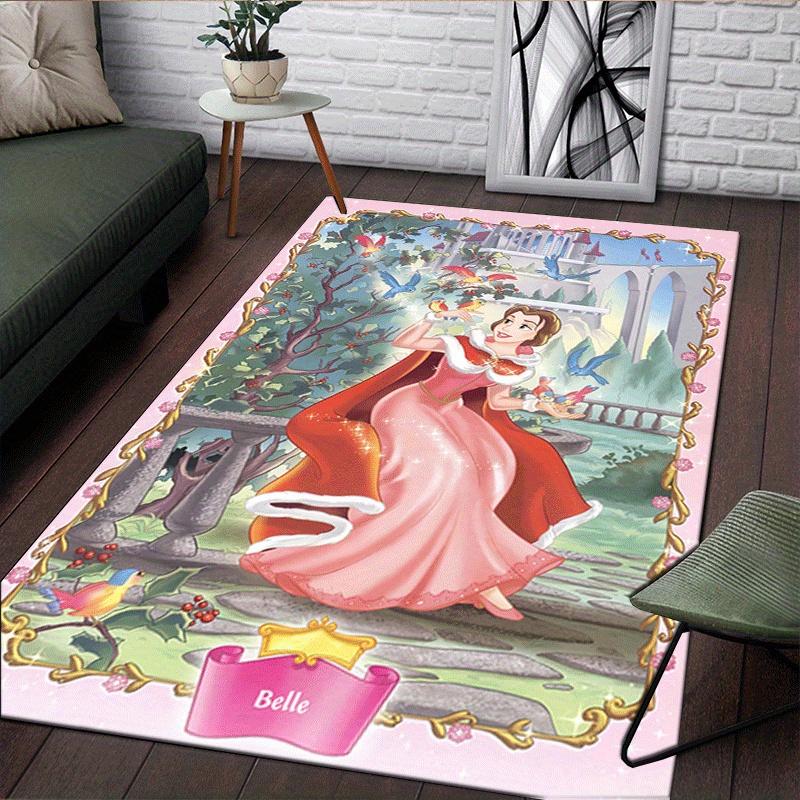 1pc Princess Pattern Area Rug Soft Flannel Floor Mat for Living Room,Office,Bedroom and Carpet,Sofa Coffee Table Floor Mat