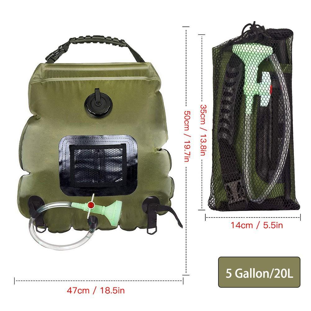 1PCS 20L Outdoor Camping Shower Bag Solar Heated Portable Bathing Bag Use Durable PVC Quick Heat-Up Outdoor Bath Water Bag