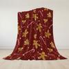 Gingerbread Christmas Printed Blanket Suitable for Sofas Beds Offices Travel Camping Chairs Warm Plush Blanket
