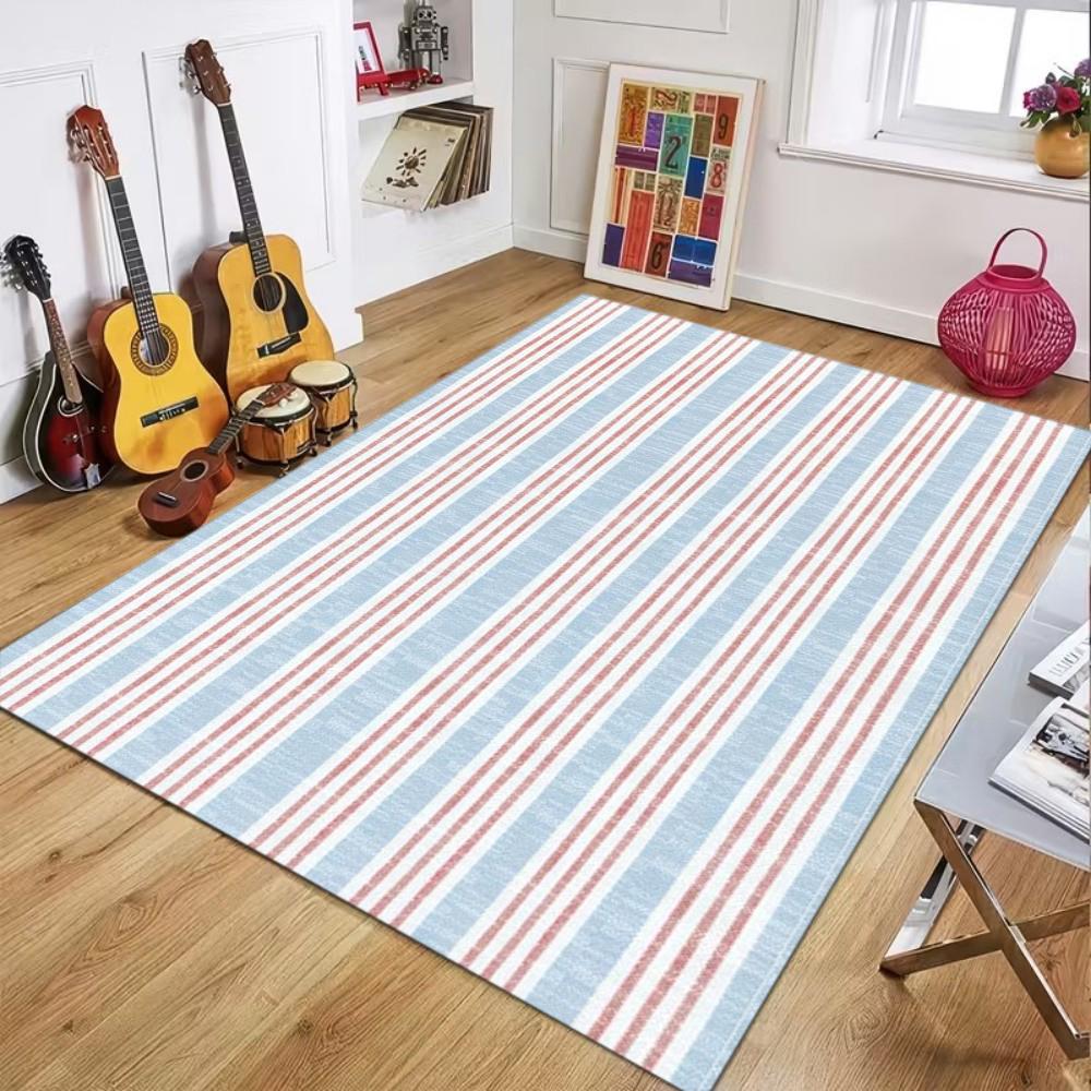 

Brown Striped Large Area Rug Modern Soft Floor Mat for Living Room Bedroom Carpet for Coffee Table and Bedside 40x60cm