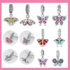 copper Butterfly Collection Color Pink Red Charm Bead Charms Bead Charms Pendant for Authentic Bracelets Woman Girl Jewellery