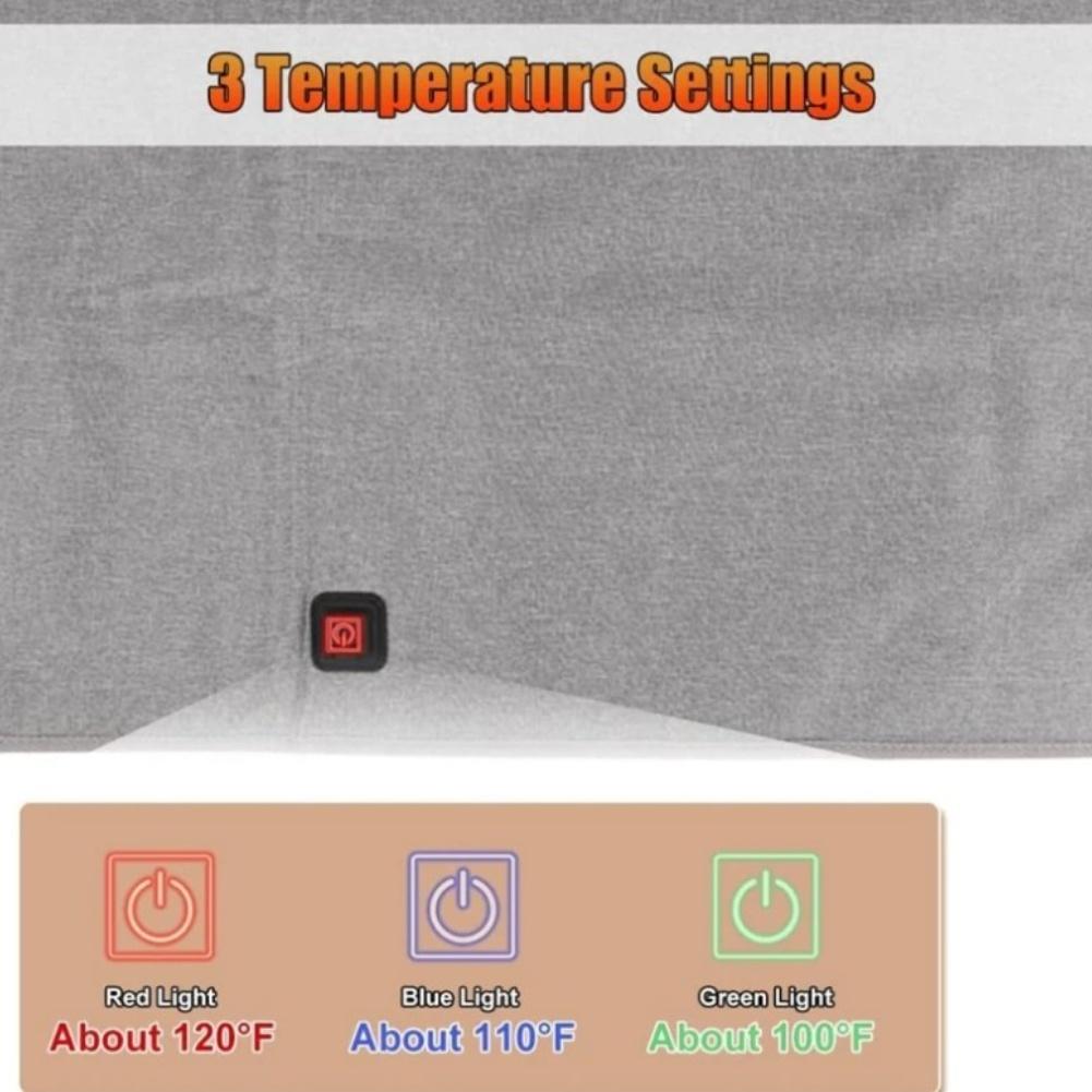 12V USB Heated Car Seat Pillow with Non Slip Design Three Temperature Settings for Targeted Back and Hip Warmth