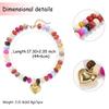 Heart-shaped Chunky Beads Necklace Colorful Beads Collarbone Chain Pendant Necklace  Jewelry Gifts