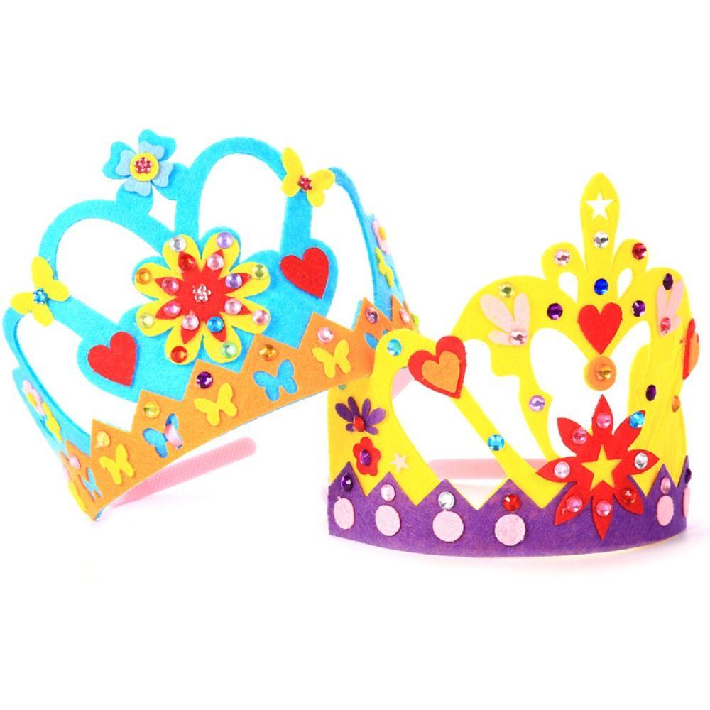 Montessori Kids DIY Arts Hats Handicrafts Queen Crown Head Band Hair Band Craft Hat Toy  Gift