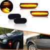 ADIIL 4PCS Smoked Lens Front Bumper Amber LED Side Marker Lamps Turn Signal Lights For Volkswagen MK4 Golf GTI R32 Jetta