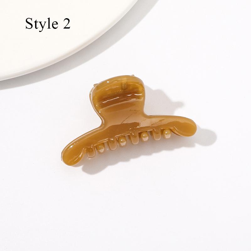 HFYJ Hollow Small Size 4cm Square Hair Claws Acrylic Jelly Color Hairpin Shark Crab Hair Clip Claw Hair Accessories for Women