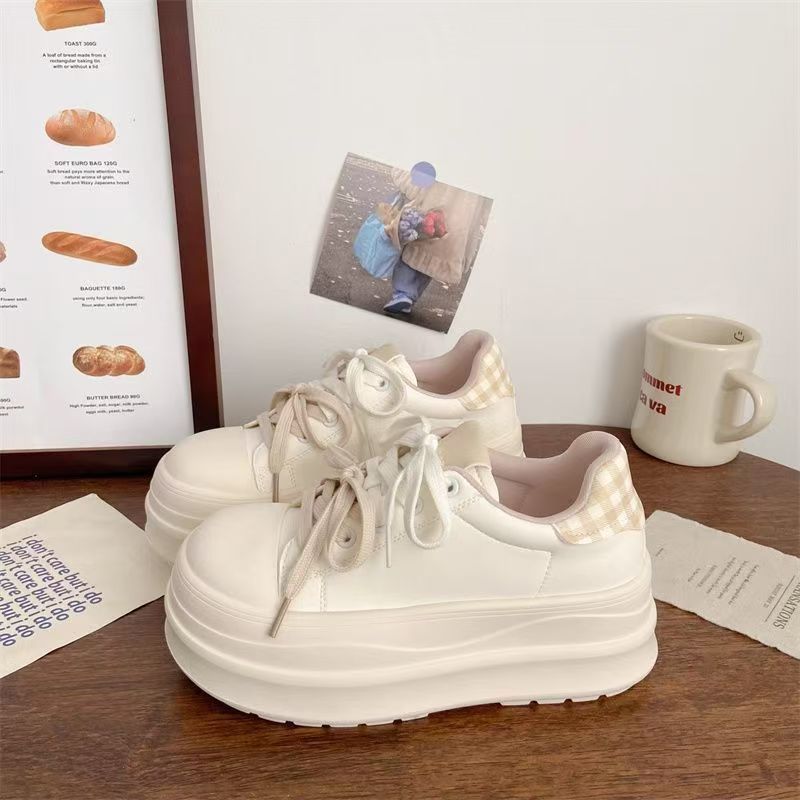

Thick-soled autumn new chic niche ugly cute muffin bread shoes sports board shoes 35