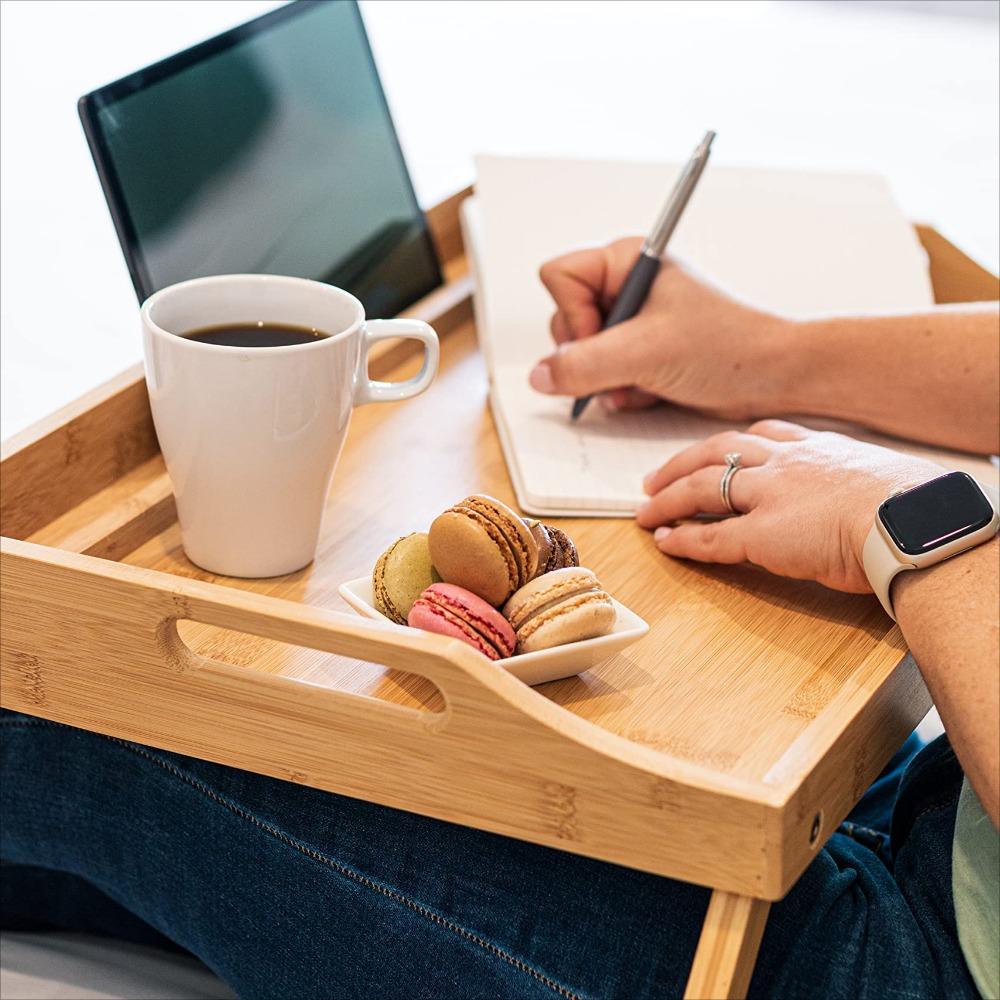 Bed Table Tray With Folding Legs Wood Bed Trays Laptop Holders Breakfast Tray For Eating Beds Tables For Eat On Couch Working