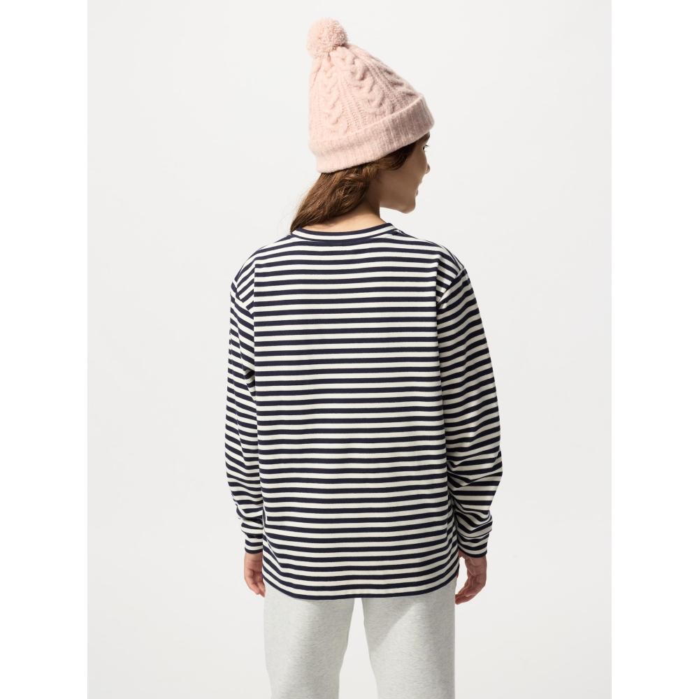 Uniqlo Kids Fleece Crew Neck T  Long Sleeve  sTripe