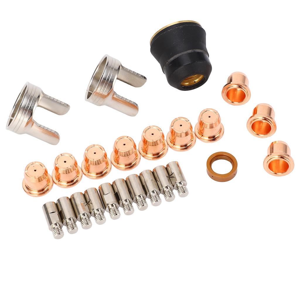 24Pcs Plasma Cutting Torch Tip Kit Consumables for IPT‑60 PT‑60 IPT‑40 Cutter Electrode Shield Cap Stand Off Swirl Ring