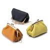 Women's Mini Cowhide Leather Clasp Coin Purse