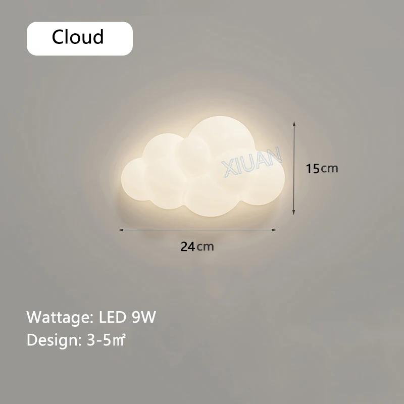 Nordic Creative White Clouds Sconce Wall Lamp Applicable To Room Decor Bedroom Decoration Bedside LED Lights Interior Lighting