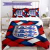 England National Football Team Pattern Printed 3PCS Bedding Set Soft Skin-Friendly Washable Duvet Cover & Pillowcases Set All Season Bedroom