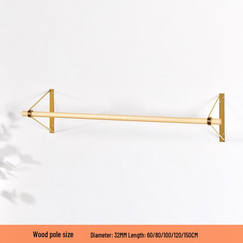 Wall-Mounted Solid Wood Display Rack for Children's and Women's Clothing