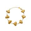 French Niche Heart Stainless Steel Necklace & 18K Gold Bracelet Set
