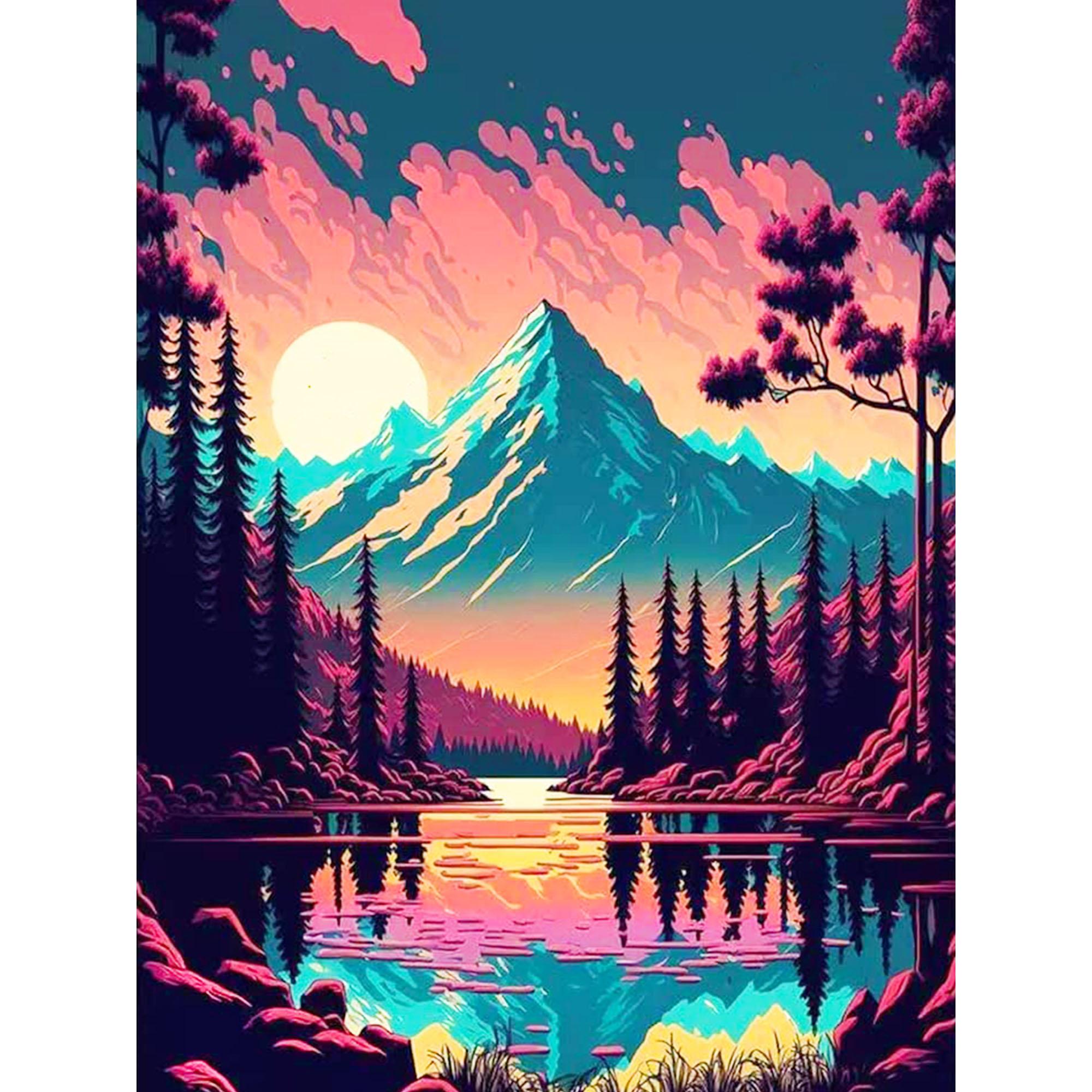 

HuaCan Алмазная картина DIY Kit Ландшафтная картина Полная круглая дрель Мозаика Ночной вид Картины Вышивка Домашний декор 30x40cm